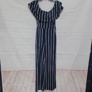 Windsor Navy and White Striped Jumpsuit